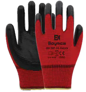 Baymax BX-NP-05 Zebra Polyester Örme Nitril Eldiven