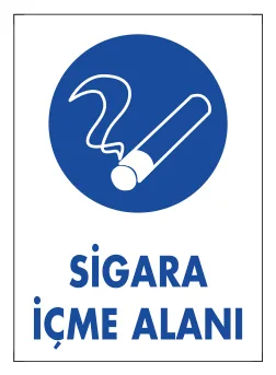 Sigara İçme Alanı Levhası