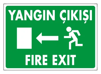 Yangın Çıkışı Fire Exit (Sol) Levhası