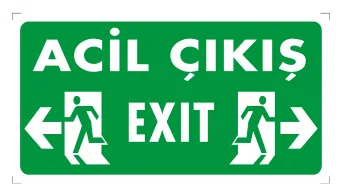 Acil Çıkış Exit (Çift Yön) Levhası