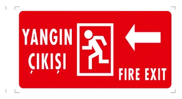 Yangın Çıkışı Fire Exit (Kapı, Sol) Levhası