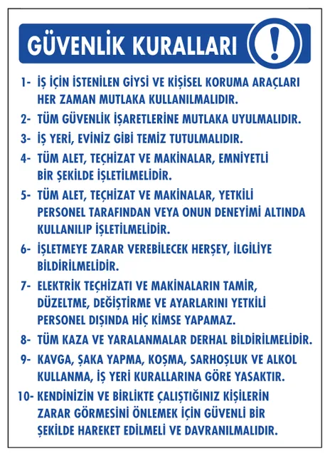 Güvenlik Kuralları