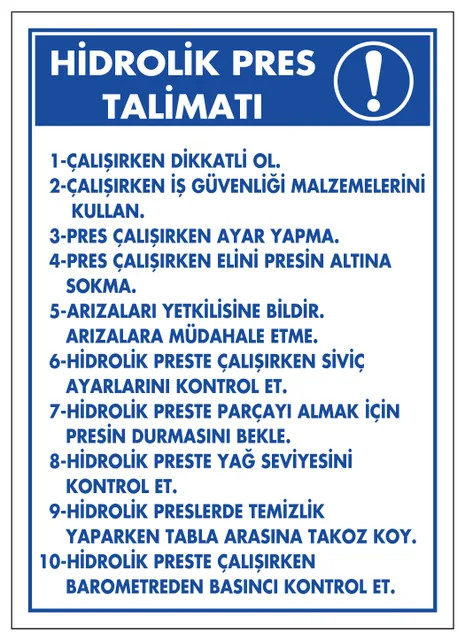 Hidrolik Pres Talimatı